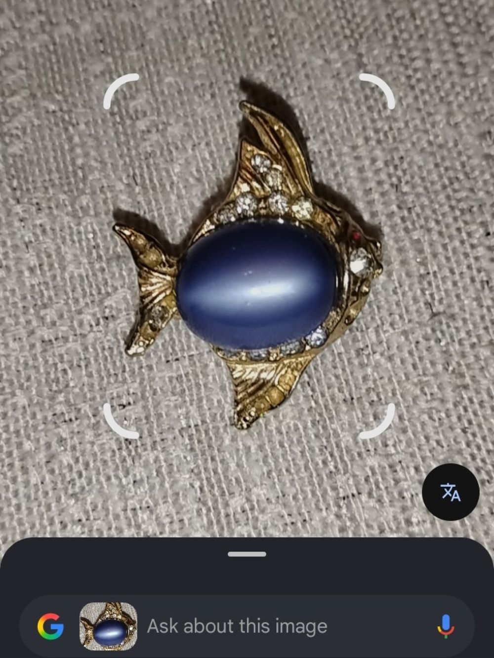 Gold-Tone Blue Fish Brooch - Decorative Pin for Pet Fish Lovers